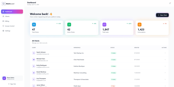 Architecting AtomLead: A High-Conversion SaaS Platform for AI-Powered Lead Automation — Naqvix case study