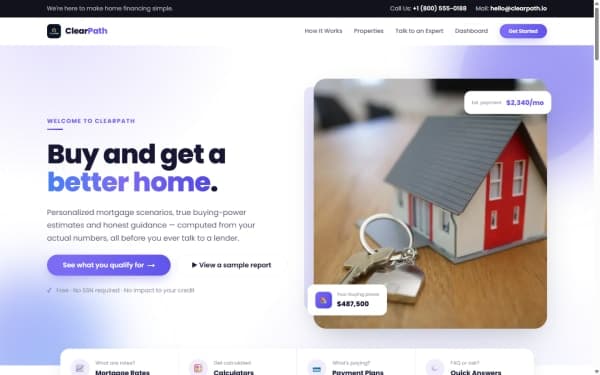ClearPath: Mortgage Math Buyers Can Trust Before They Ever Talk to a Lender — Naqvix case study