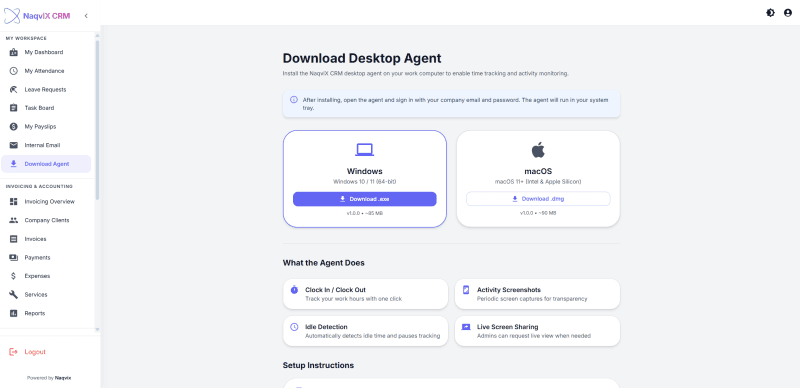 Streamlining Agency Operations: The Naqvix Custom CRM & Invoicing Platform screenshot 2