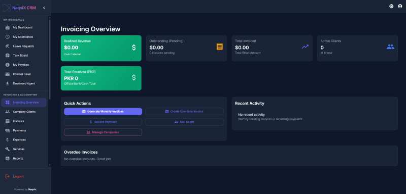 Streamlining Agency Operations: The Naqvix Custom CRM & Invoicing Platform screenshot 6