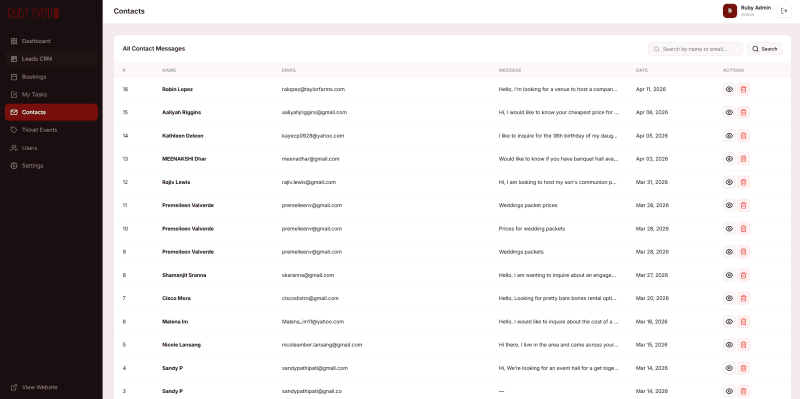 Revolutionizing Event Management: A Custom CRM & Booking Ecosystem for Ruby Event Center screenshot 4