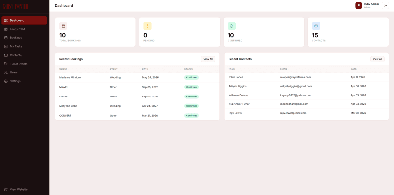 Revolutionizing Event Management: A Custom CRM & Booking Ecosystem for Ruby Event Center screenshot 8