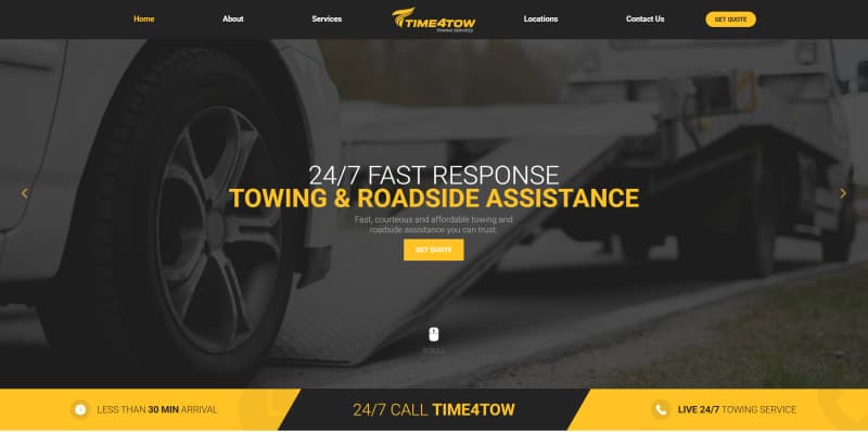 How We Built a 24/7 Towing Lead Generation Platform with Live Tracking & Multi-Location SEO for Time4Tow screenshot 1