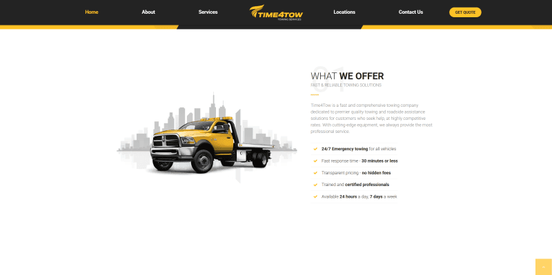 How We Built a 24/7 Towing Lead Generation Platform with Live Tracking & Multi-Location SEO for Time4Tow screenshot 2