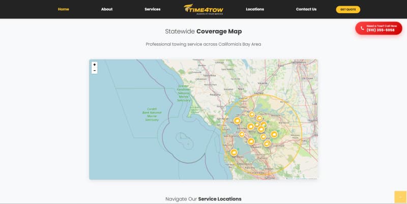 How We Built a 24/7 Towing Lead Generation Platform with Live Tracking & Multi-Location SEO for Time4Tow screenshot 6