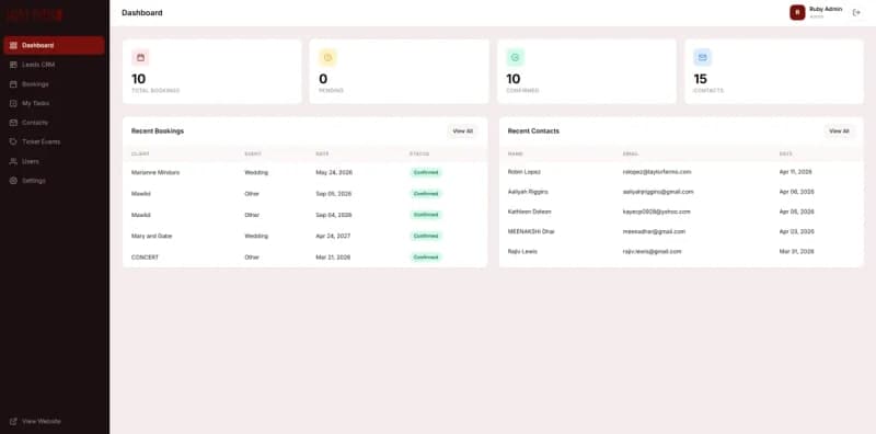 Revolutionizing Event Management: A Custom CRM & Booking Ecosystem for Ruby Event Center screenshot 2