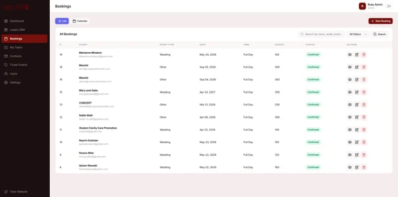 Revolutionizing Event Management: A Custom CRM & Booking Ecosystem for Ruby Event Center screenshot 5