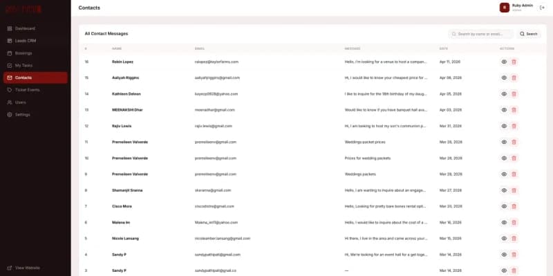 Revolutionizing Event Management: A Custom CRM & Booking Ecosystem for Ruby Event Center screenshot 7