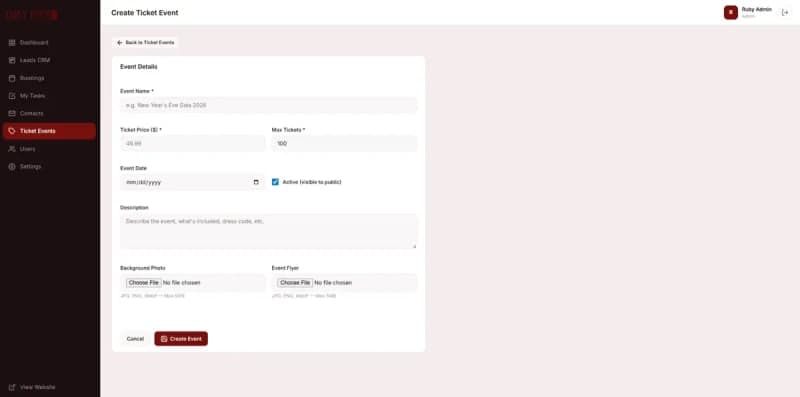 Revolutionizing Event Management: A Custom CRM & Booking Ecosystem for Ruby Event Center screenshot 8