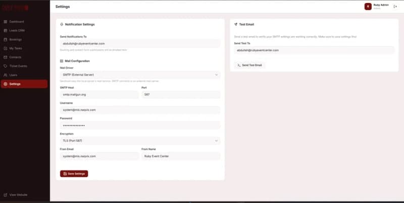 Revolutionizing Event Management: A Custom CRM & Booking Ecosystem for Ruby Event Center screenshot 9