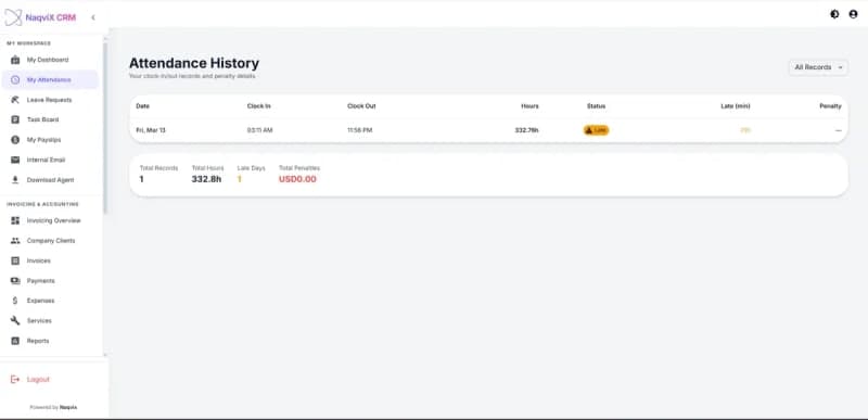 Streamlining Agency Operations: The Naqvix Custom CRM & Invoicing Platform screenshot 4
