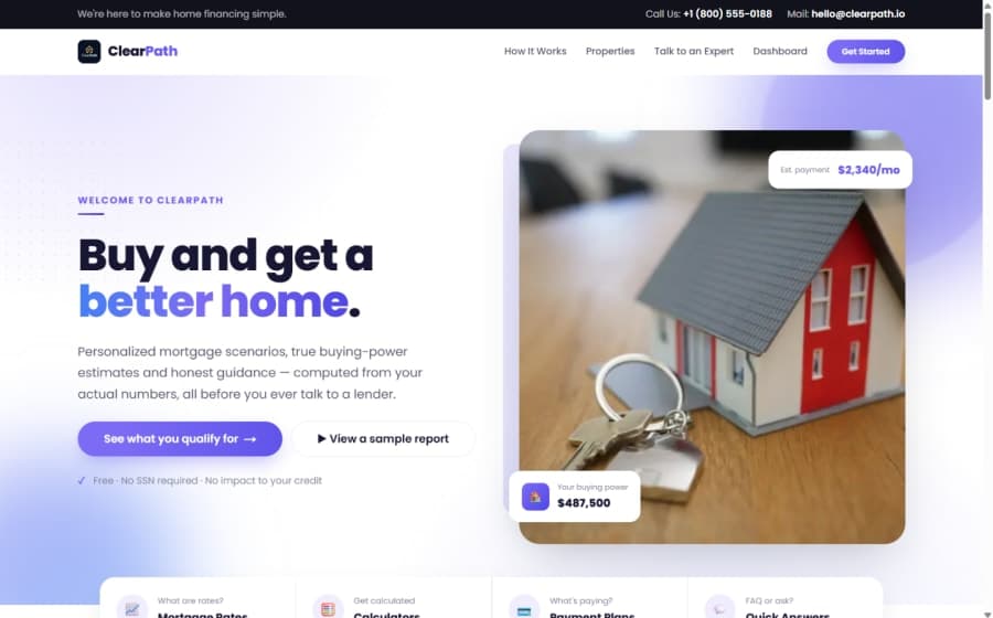 ClearPath: Mortgage Math Buyers Can Trust Before They Ever Talk to a Lender — Fintech / Mortgage & Lending