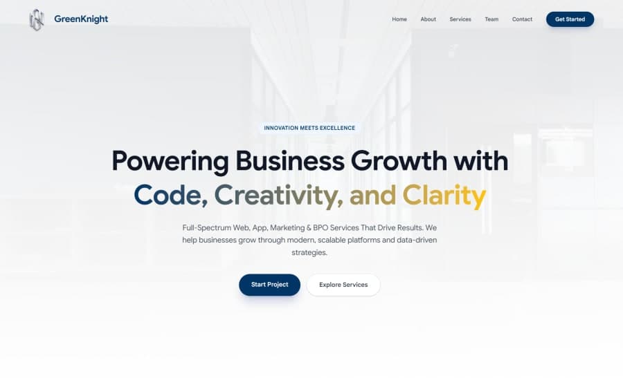A Corporate Digital Identity and Lead-Focused Website for Green Knight — Technology & Professional Services