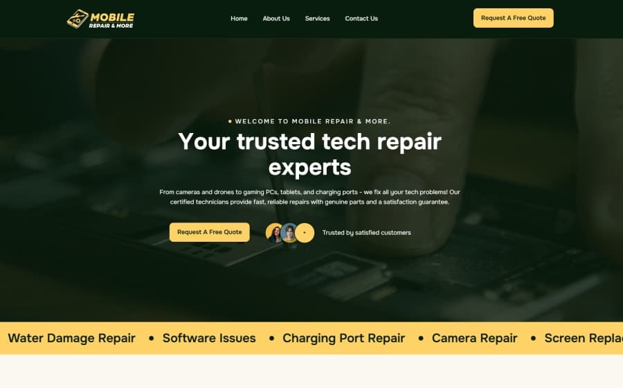 A Quote-First Website That Turns Repair Searches into Requests for Mobile Repair & More — Electronics Repair & Technology Services
