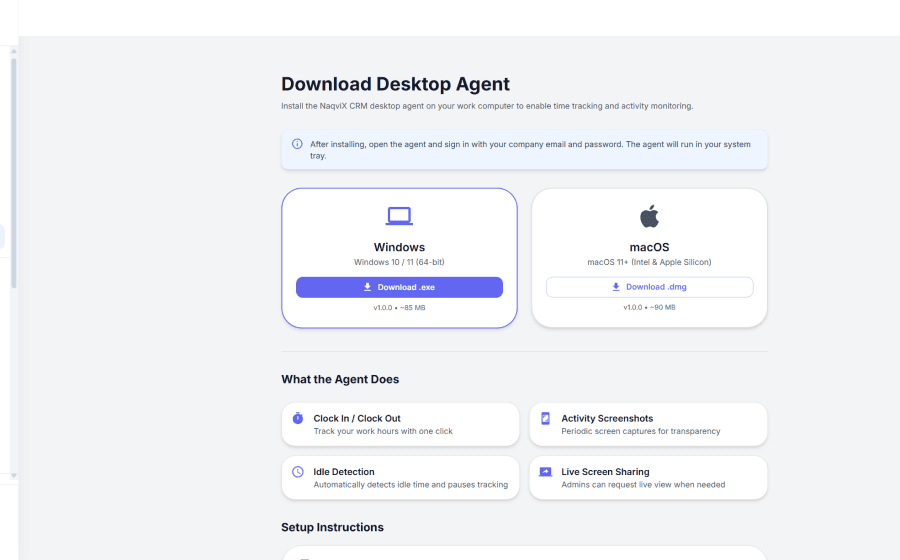 Naqvix CRM: The In-House Invoicing, HR & Payroll Platform With a Desktop Time-Tracking Agent — Technology / IT Services