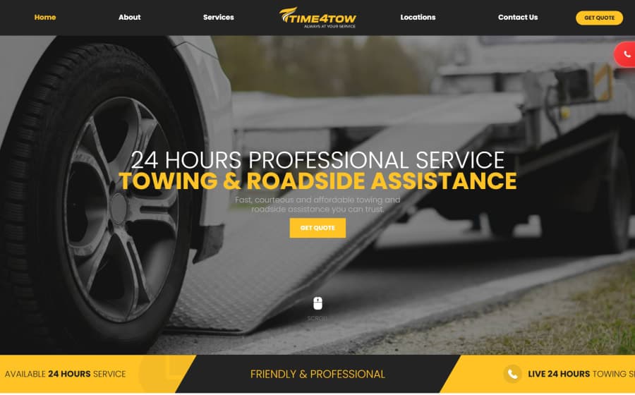 A Multi-City Towing Lead Platform with an Interactive Coverage Map for Time4Tow — Towing & Roadside Assistance