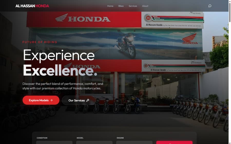 A Honda Motorcycle Dealership's Digital Showroom, Online Sales, and Full Dealership ERP — Automotive Retail / Motorcycle Dealership
