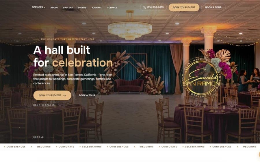Emerald San Ramon: A Venue Website and the CRM That Runs the Building — Events & Hospitality — Event Venue
